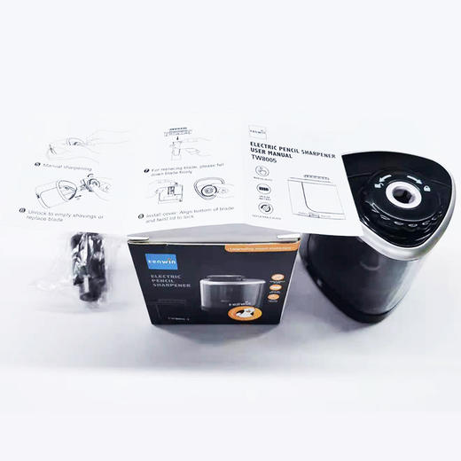 tenwin电动卷笔刀 创意蘑菇头儿童文具半自动刨笔削笔机 TW8005电池 商品图4