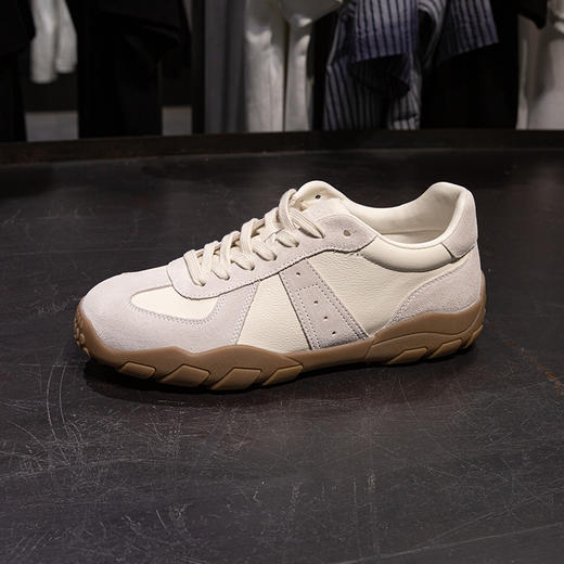 DRONKOO 2025 系带飞机头反毛皮拼皮复古低帮运动鞋 商品图2