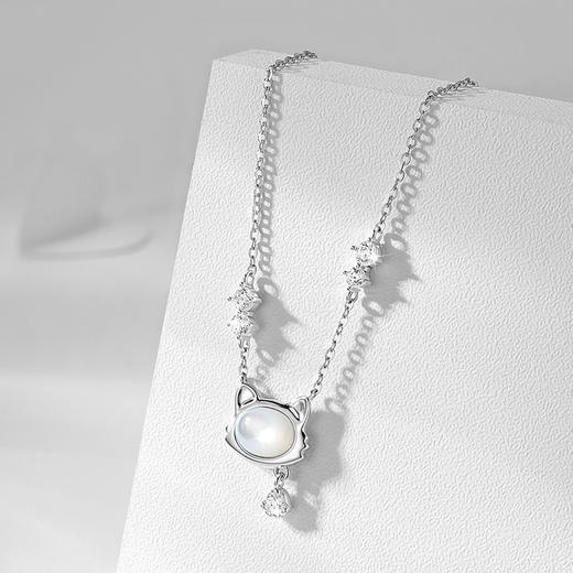 卡蒂罗/KADER 猫咪物语项链  俏皮可爱少女精致小猫闪钻镶嵌轻奢原创设计可调节锁骨链#好运  日常百搭简约百搭 商品图4