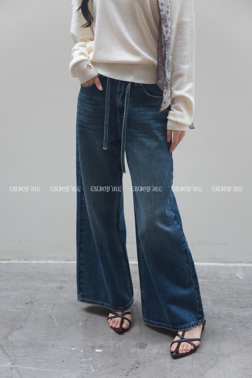 【门店同款】ENJOY秋季牛仔抽绳阔腿裤 163966088 商品图1