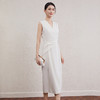 「自」全新升级【铂金会员404/天猫539/差价135】(01316)洛诗琳简约知性无袖连衣裙2025夏季V领收腰显瘦开叉裙女 商品缩略图1