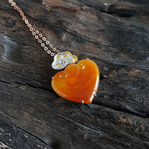 【天然正品】A货翡翠AU750白金镶钻镶天然细腻冰种元宝造型（招财进宝）黄翡吊坠项链22.0*18.2*5.5MM（皆取最大值）女士现售价：4780！310725XY21 商品图3