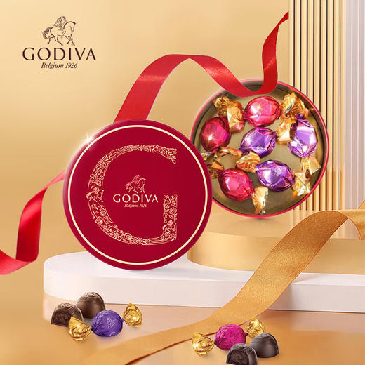 歌帝梵(GODIVA)精选松露形巧克力铁听6颗装(60g）+礼袋（松露形牛奶巧克力*3颗 松露形黑巧克力*3颗） 商品图1