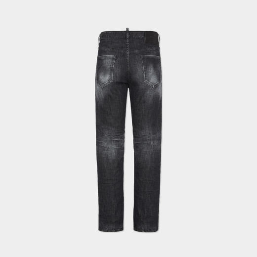 DSQUARED2 男士字母徽标贴片棉质休闲牛仔裤 黑色 S74LB1725 S30357 900 商品图1