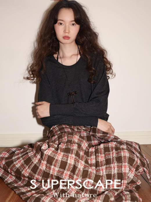 【8/6新品】素舶极细澳洲美丽诺呼吸松弛感U领高腰宽松针织套衫 商品图2