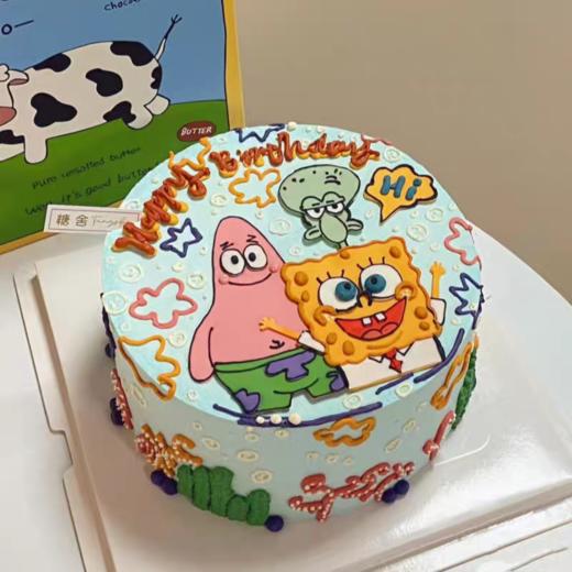 多款式~海绵宝宝派大星手绘卡通蛋糕-低糖处理无添加 商品图6