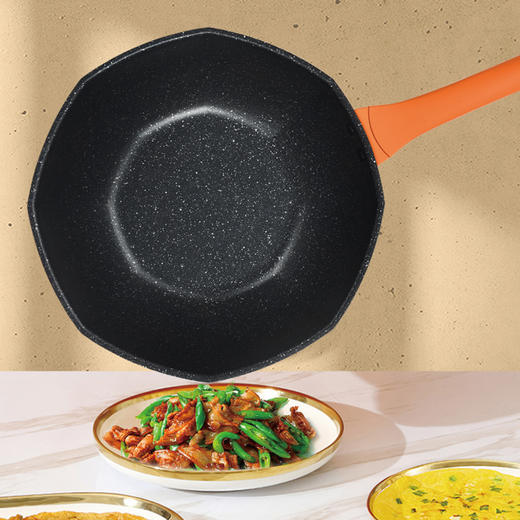 荣事达 麦饭石八角不粘炒锅套装（32cm）RG-TBJ32SN 商品图7