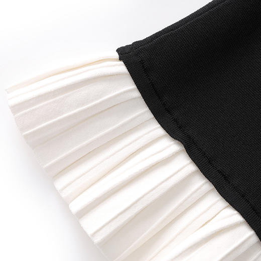 「高货wl」全新升级【铂金会员330/天猫439/差价109】(94113)洛诗琳法式千金拼接连衣裙2025夏季优雅小香风针织百褶裙 商品图3