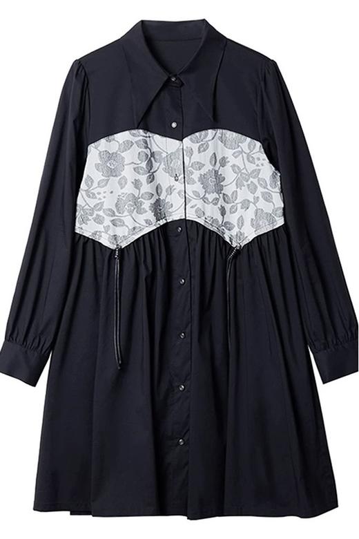 Le Malene 黑色文艺风长袖衬衫连衣裙 20755 商品图4