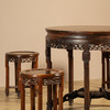 清	红木透雕绳纹圆桌圆凳成套（一桌四凳） 商品缩略图2