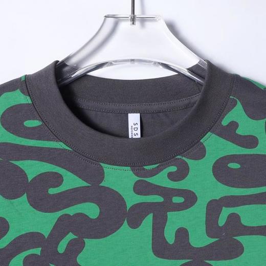 T4391SDSA夏季新款男士痞帅美式撞色抽象字母设计圆领短袖T恤高街上衣 商品图2