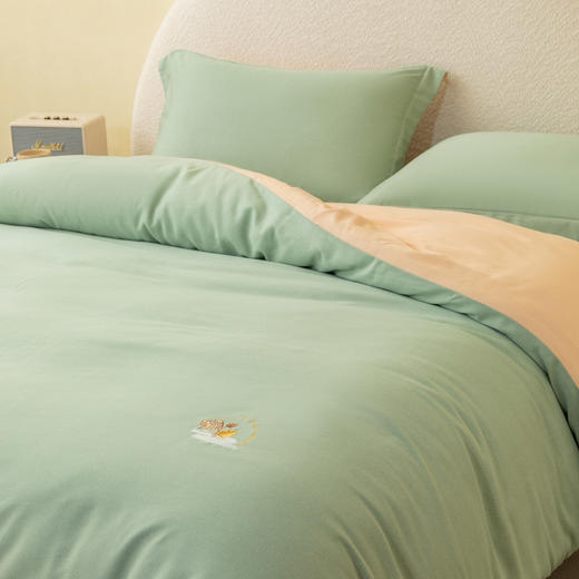 罗孚 莱赛尔棉磨毛秋松物语四件套 青绿色 商品图0