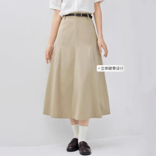 佐丹奴裙子女夏季新款纯棉显瘦A字裙破骨薄款半身长裙女13465330 商品图3