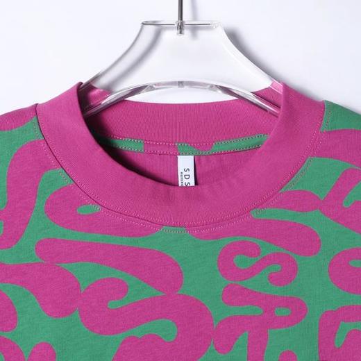 T4391SDSA夏季新款男士痞帅美式撞色抽象字母设计圆领短袖T恤高街上衣 商品图2