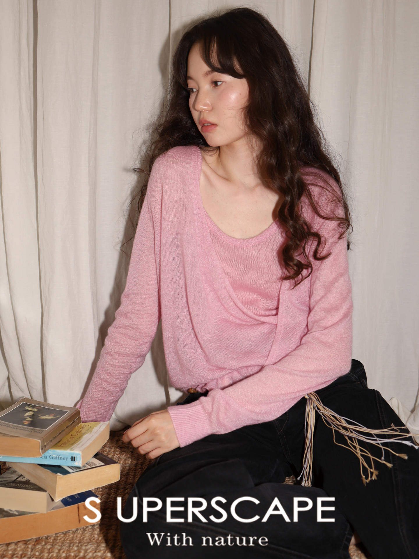 【8/6新品】素舶柔软羊毛马海毛交叉领空气感两件套开衫吊带