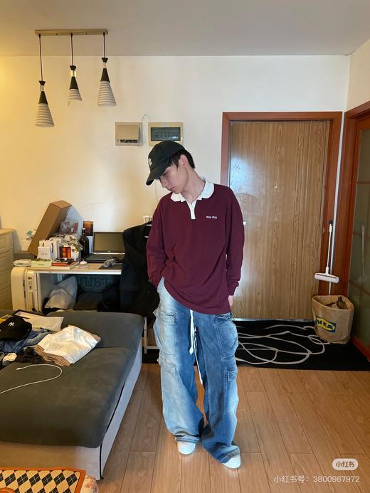 MM 撞色领襟 25秋冬新款刺绣字母珠地网眼长袖POLO衫 Z-15542 商品图3