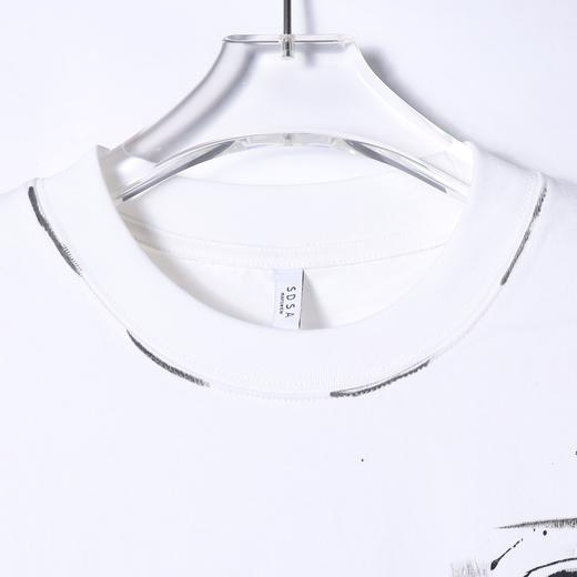 T4436SDSA夏季新款男士痞帅潮牌简约手绘字母泼墨设计圆领短袖T恤时尚 商品图2