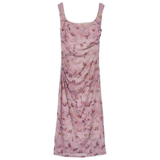 西遇背心连衣裙新款法式复古度假风方领碎花收腰无袖长裙P1341264 商品图3