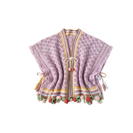 苏苏姐家玫瑰披肩手工编织自制diy钩针毛线团披肩材料包打发时间 商品图4