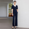 IWY/高级感拼接领西装套装女夏季藏青色商务通勤前台接待职业装25CP792 商品缩略图0