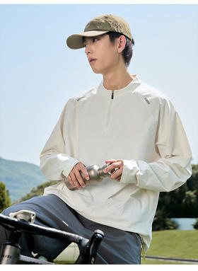 【YW】无忧购户外休闲宽松透气立领半拉链凉感运动长袖T恤MT7227（截单后3-5天发货)