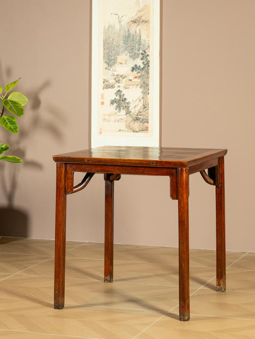 清早期	黄花梨刀牙板霸王枨方桌 商品图0