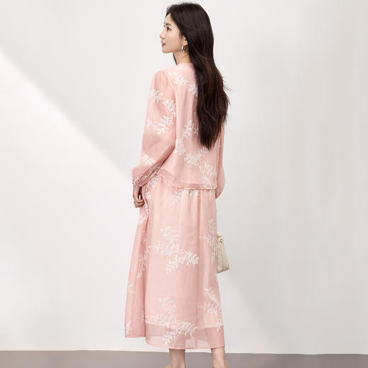 151Z58221国风新中式浪漫系绑带上衣A字半裙国风刺绣套装-RJ054 商品图4