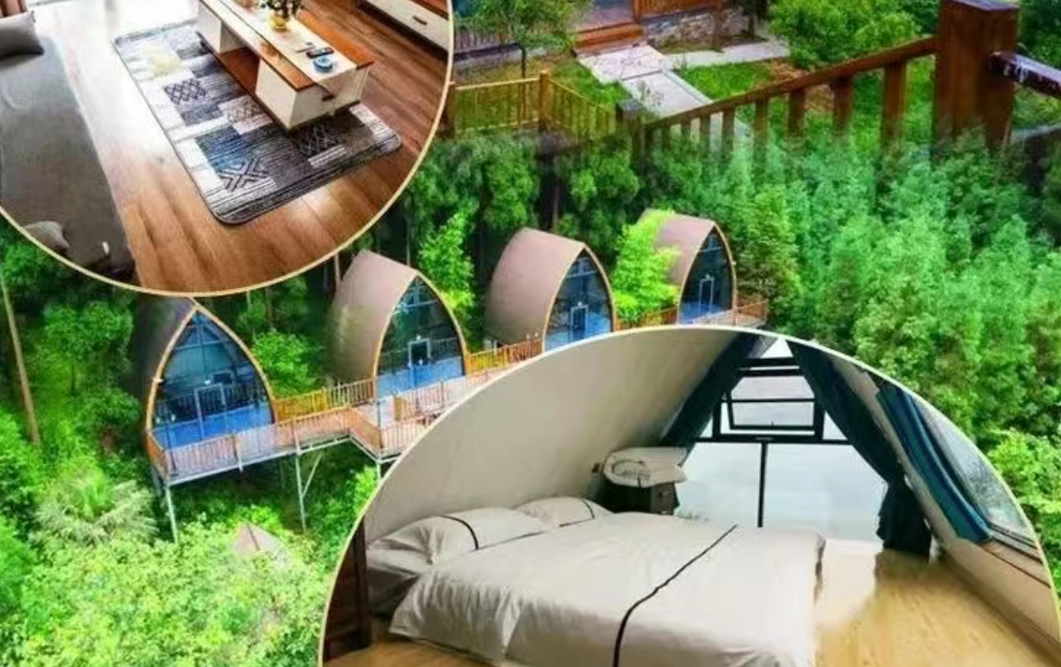 【德阳避暑秘境·独栋木屋不加价】仅298元私享270°山野全景，咫尺蓥华山峡谷漂流，尽享23℃山涧清凉夏日，严选亲子玩水度假地!