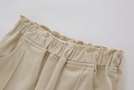 拉比童衣-3精致I5微喇叭长裤杏色LYCC10140378 商品图2