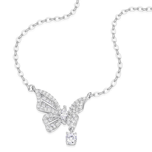 卡蒂罗/KADER 蝶梦星海希望之翼项链 招财蝴蝶造型满钻镶嵌可调节锁骨链 灵动星光流苏璀璨闪耀梦幻春日百搭吊坠 商品图1