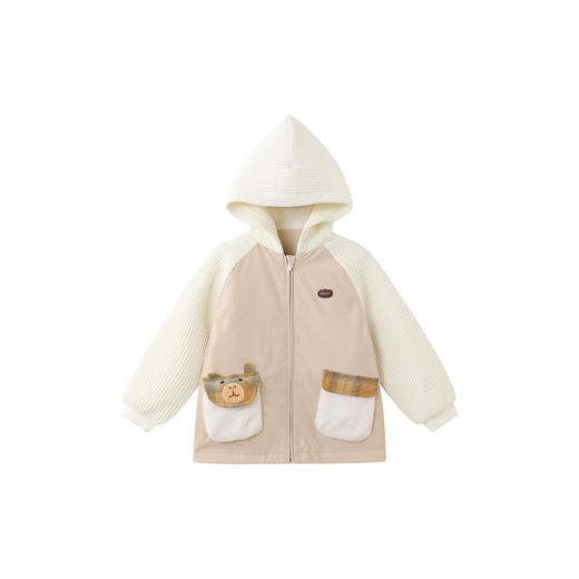 【商场同款】英氏儿童宝宝连帽开衫上衣秋冬新款男童保暖外套 商品图4