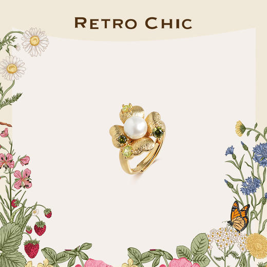 Garden of Eden 伊甸园系列 | 伊甸园金色繁花戒指（活口，码数可调节） 商品图0