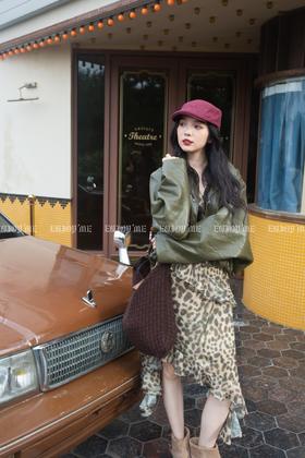 【门店同款】ENJOY秋季“光阴序语”蝙蝠袖翻领皮衣 164249937