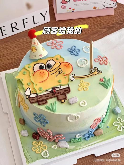 多款式~海绵宝宝派大星手绘卡通蛋糕-低糖处理无添加 商品图2