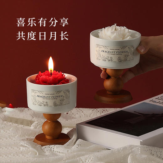 情人节礼物！【点燃喜悦，爱意满满！】七夕礼物山茶花香薰蜡烛 新婚礼盒套装 室内持久香氛摆件 高级感订婚伴手礼物-QB 商品图1