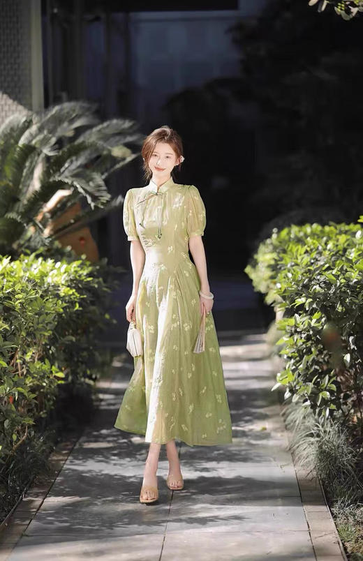 会员福利【莱赛尔天丝】拉夏贝尔/La Chapelle官网700+立领盘扣刺绣短袖连衣裙夏季2025年新款 商品图6