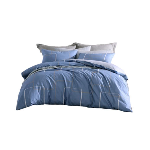 罗孚 简•绅士品格全棉四件套 40S 蓝色 200×230cm 商品图2