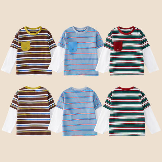 【7A抗菌纯棉】棉花堂山系条纹糯糯童装T恤——FA52096 商品图5
