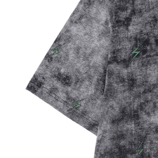 T4415SDSA夏季新款男士痞帅潮牌扎染撞色割破闪电设计圆领短袖T恤百搭 商品图4