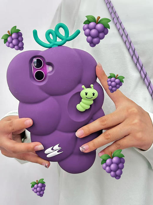 CryingCenter 巨峰葡萄水果虫果园硅胶手机壳 哭喊中心 商品图2