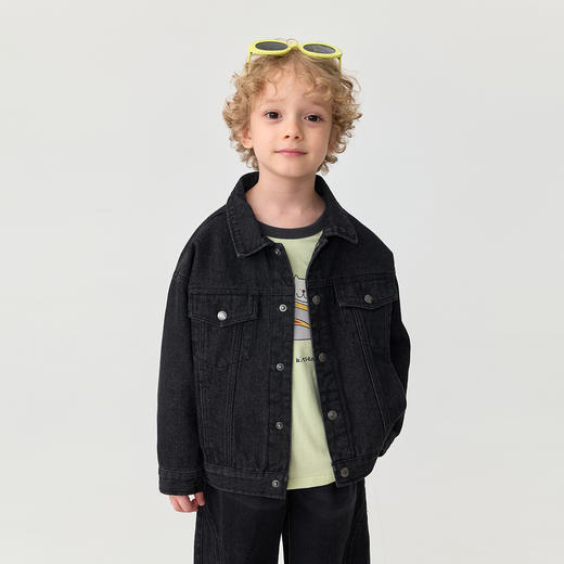 马克珍妮男童宇航喵漫游牛仔外套 宝宝夹克2025年秋装新品551366 商品图1