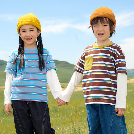 【7A抗菌纯棉】棉花堂山系条纹糯糯童装T恤——FA52096 商品图6