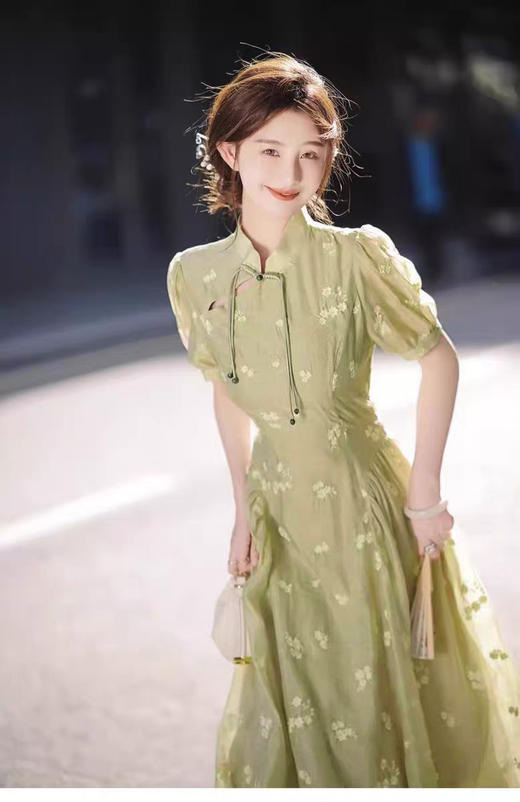 会员福利【莱赛尔天丝】拉夏贝尔/La Chapelle官网700+立领盘扣刺绣短袖连衣裙夏季2025年新款 商品图7