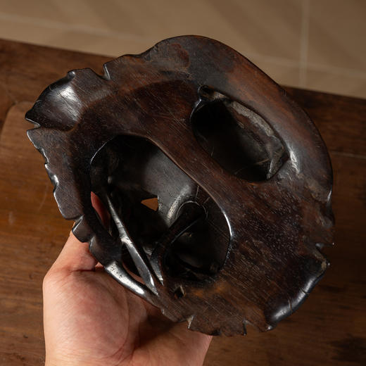 清	红木透雕荷叶纹器座 商品图4