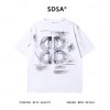 T4436SDSA夏季新款男士痞帅潮牌简约手绘字母泼墨设计圆领短袖T恤时尚 商品缩略图5