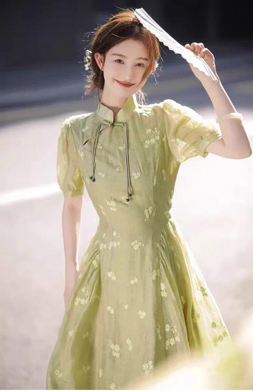 会员福利【莱赛尔天丝】拉夏贝尔/La Chapelle官网700+立领盘扣刺绣短袖连衣裙夏季2025年新款 商品图8