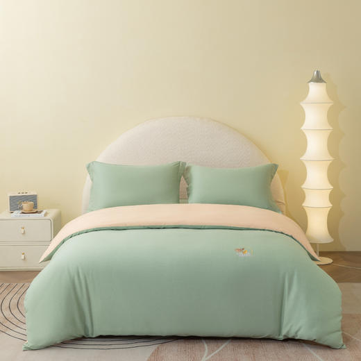 罗孚 莱赛尔棉磨毛秋松物语四件套 青绿色 商品图1