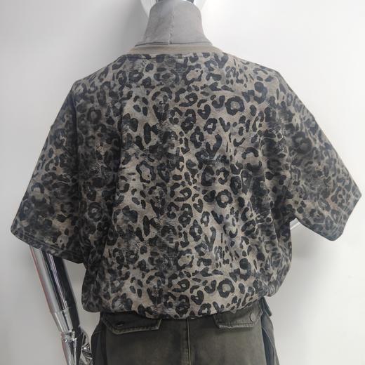 ZC圆领豹纹撞色字母短袖T恤50701（灰）夏季 153012630321 商品图1