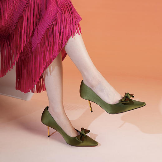 Westory2025年秋季小方头蝴蝶结港风彩色单鞋浅口鞋W25CE75871 商品图7