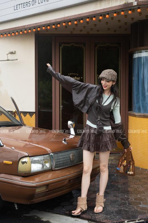 【门店同款】ENJOY秋季“光阴序语”立领抽绳款皮衣 164249831 商品图6